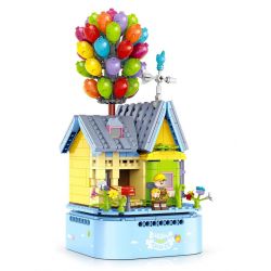 GULY 60504 non  HỘP NHẠC NGÔI NHÀ BONG BÓNG bộ đồ chơi xếp lắp ráp ghép mô hình Movie & Game MUSIC BOX MINI BALLOON HOUSE Phim Và Trò Chơi 706 khối