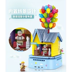 GULY 60504 non  HỘP NHẠC NGÔI NHÀ BONG BÓNG bộ đồ chơi xếp lắp ráp ghép mô hình Movie & Game MUSIC BOX MINI BALLOON HOUSE Phim Và Trò Chơi 706 khối