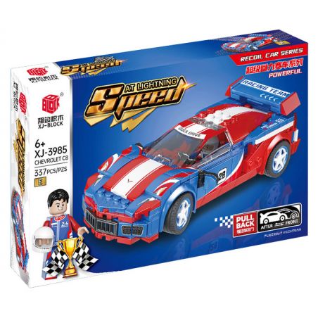 XIANGJUN XJ-3985E 3985E XJ3985E non  SIÊU ĐUA XE CORVETTE C8 bộ đồ chơi xếp lắp ráp ghép mô hình Speed Champions Racing Cars Đua Xe Công Thức 337 khối