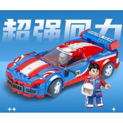 XIANGJUN XJ-3985E 3985E XJ3985E non  SIÊU ĐUA XE CORVETTE C8 bộ đồ chơi xếp lắp ráp ghép mô hình Speed Champions Racing Cars Đua Xe Công Thức 337 khối