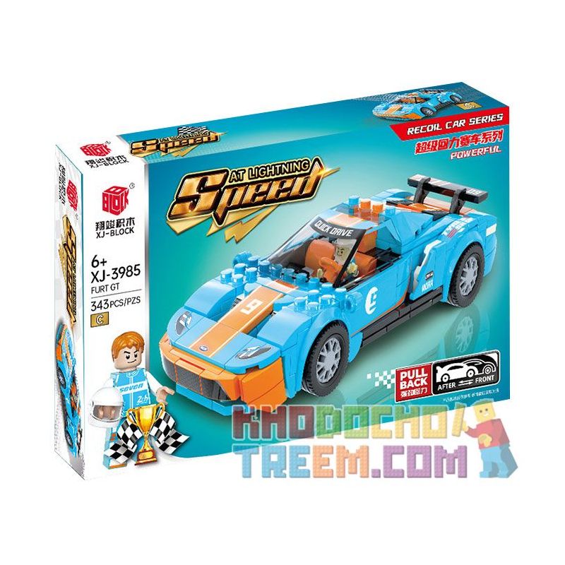 XIANGJUN XJ-3985C 3985C XJ3985C non  SIÊU XE ĐUA FORD GT bộ đồ chơi xếp lắp ráp ghép mô hình Speed Champions Racing Cars Đua Xe Công Thức 343 khối