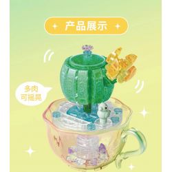 GEKKOSHA 804406 non  PHA LÊ MỌNG NƯỚC NGỌC HOA ĐỎ TƯƠI bộ đồ chơi xếp lắp ráp ghép mô hình 165 khối