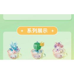 GEKKOSHA 804406 non  PHA LÊ MỌNG NƯỚC NGỌC HOA ĐỎ TƯƠI bộ đồ chơi xếp lắp ráp ghép mô hình 165 khối