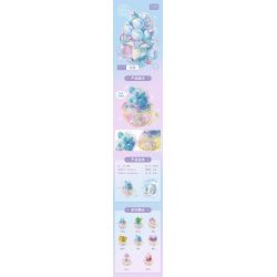 GEKKOSHA 804401 non  CRYSTAL MỌNG NƯỚC GẠO NẾP VIÊN bộ đồ chơi xếp lắp ráp ghép mô hình 129 khối