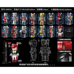 WANGAO 188015 non  GẤU CƠ YAGAMI 400% bộ đồ chơi xếp lắp ráp ghép mô hình