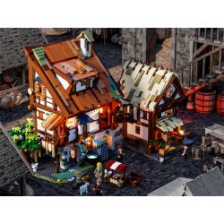 FUNWHOLE F9015 9015 non  HỘI CHỢ THỜI TRUNG CỔ bộ đồ chơi xếp lắp ráp ghép mô hình Medieval Castle MEDIEVAL MARKET Chiến Tranh Trung Cổ 2614 khối