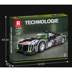 REOBRIX 11031 non  PEUGEOT 9X8 24 GIỜ CỦA SIÊU XE HYBRID LE MANS tỷ lệ 1:12 bộ đồ chơi xếp lắp ráp ghép mô hình Creator Sáng Tạo 1338 khối