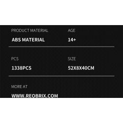 REOBRIX 11031 non  PEUGEOT 9X8 24 GIỜ CỦA SIÊU XE HYBRID LE MANS tỷ lệ 1:12 bộ đồ chơi xếp lắp ráp ghép mô hình Creator Sáng Tạo 1338 khối