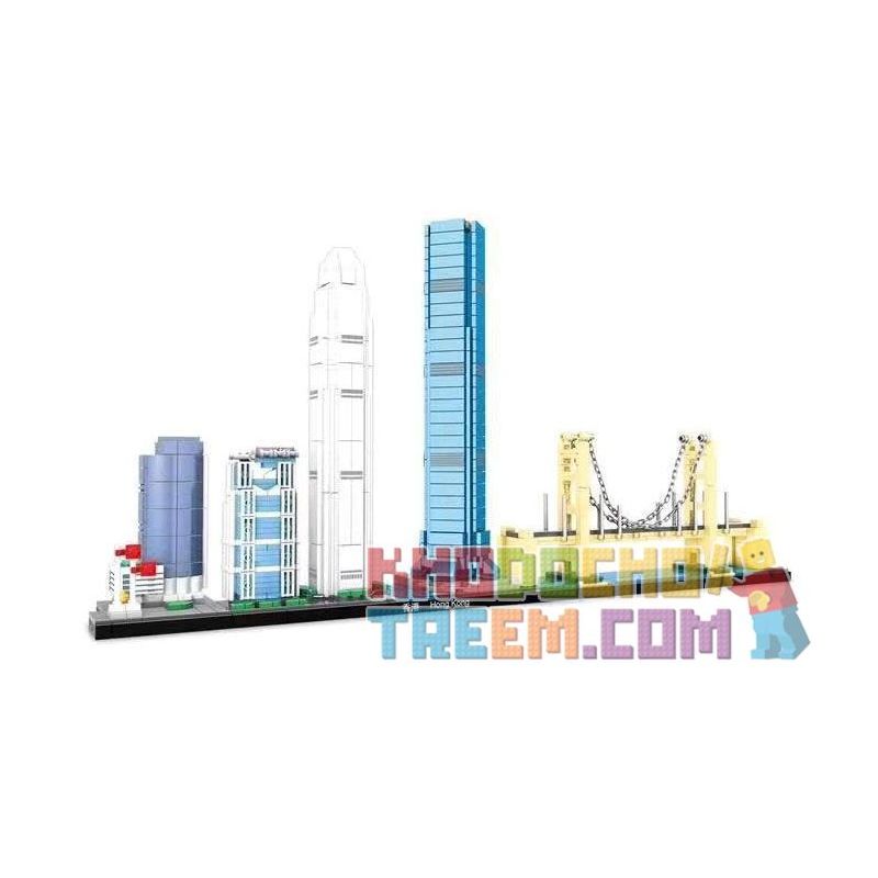 WOMA C0333 0333 non  ĐƯỜNG CHÂN TRỜI THÀNH PHỐ HỒNG KÔNG bộ đồ chơi xếp lắp ráp ghép mô hình Architecture CITY SKY VIEW Công Trình Kiến Trúc 1043 khối