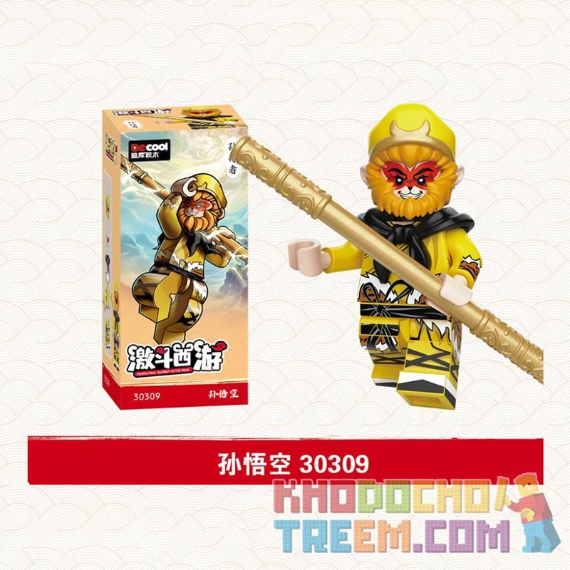 DECOOL BRICKCOOL 30309 non  TÂY DU KÝ TÔN NGỘ KHÔNG VÁY DA HỔ bộ đồ chơi xếp lắp ráp ghép mô hình FIERCE FIGHT JOURNEY TO THE WEST