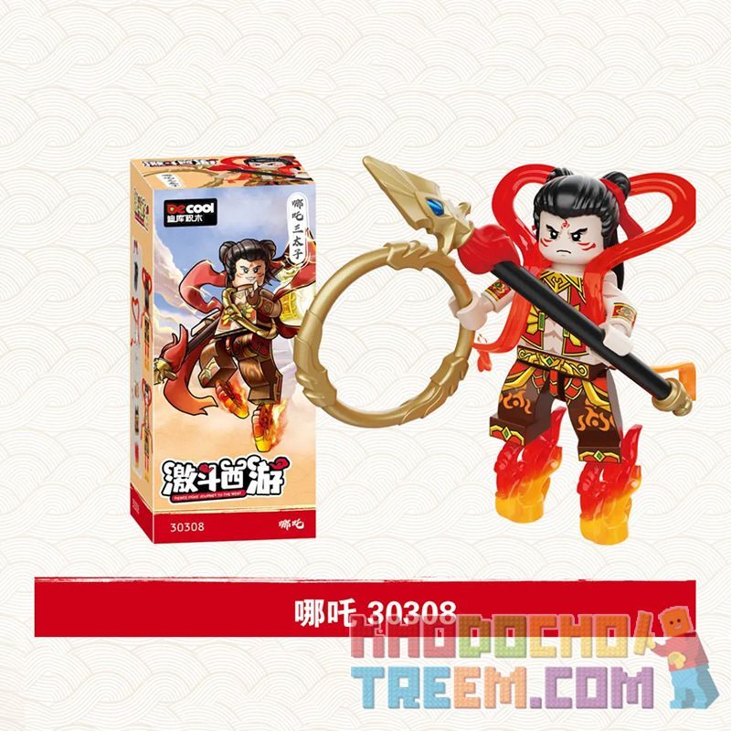 DECOOL BRICKCOOL 30308 non  HÀNH TRÌNH VỀ PHƯƠNG TÂY NEZHA bộ đồ chơi xếp lắp ráp ghép mô hình FIERCE FIGHT JOURNEY TO THE WEST