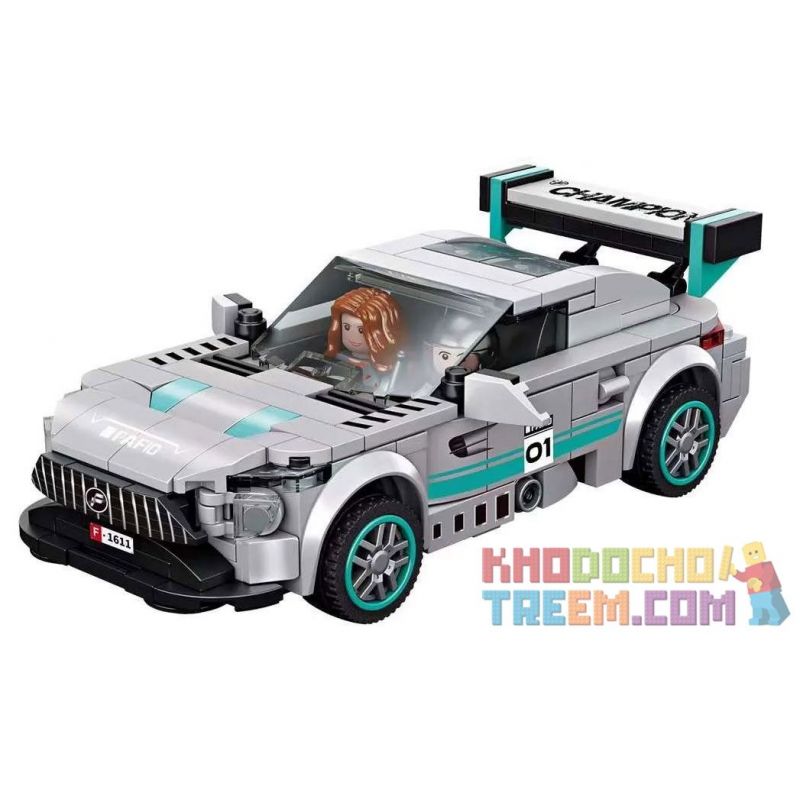 FORANGE FC1611 1611 non  SIÊU XE CỰC NHANH KÉO ÂM THANH VÀ ÁNH SÁNG bộ đồ chơi xếp lắp ráp ghép mô hình Speed Champions Racing Cars RACING CLUB Đua Xe Công Thức 308 khối