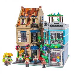 BITING CAT Q2023 2023 non  NGƯỜI BÁN HOA bộ đồ chơi xếp lắp ráp ghép mô hình Creator FLOWER SHOP Sáng Tạo 2505 khối