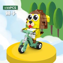 CAYI 2011 non  PHIM HOẠT HÌNH TRƯỢT ĐỘNG VẬT 4 LOẠI HỔ SƯ TỬ THỎ HƯƠU CAO CỔ bộ đồ chơi xếp lắp ráp ghép mô hình 468 khối