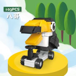 CAYI 2010 non  PHIM HOẠT HÌNH CON VẬT TRƯỜN 4 LOẠI MYNA VOI HÀ MÃ KHỈ bộ đồ chơi xếp lắp ráp ghép mô hình 443 khối