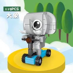 CAYI 2010 non  PHIM HOẠT HÌNH CON VẬT TRƯỜN 4 LOẠI MYNA VOI HÀ MÃ KHỈ bộ đồ chơi xếp lắp ráp ghép mô hình 443 khối