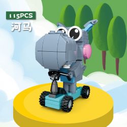 CAYI 2010 non  PHIM HOẠT HÌNH CON VẬT TRƯỜN 4 LOẠI MYNA VOI HÀ MÃ KHỈ bộ đồ chơi xếp lắp ráp ghép mô hình 443 khối