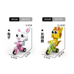 CAYI 2010 non  PHIM HOẠT HÌNH CON VẬT TRƯỜN 4 LOẠI MYNA VOI HÀ MÃ KHỈ bộ đồ chơi xếp lắp ráp ghép mô hình 443 khối