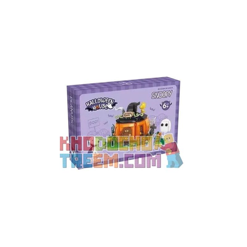 CACO S011 non  SNOOPY HALLOWEEN bộ đồ chơi xếp lắp ráp ghép mô hình Creator PEANUTS HALLOWEEN HOUSE Sáng Tạo 755 khối