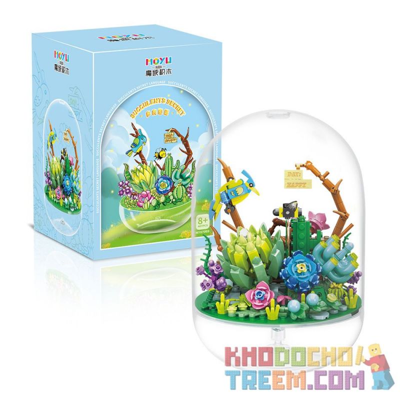 MOYU BLOCK MY87005 87005 non  CÂY TRỒNG TRONG CHẬU MỌNG NƯỚC BÍ MẬT bộ đồ chơi xếp lắp ráp ghép mô hình SUCCULENTS SECRET 407 khối