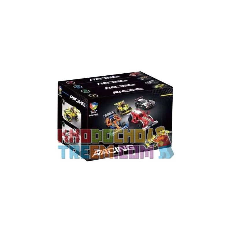 JIQILE 47002 non  XE ĐUA 4 LOẠI VÀNG TRẮNG CAM ĐỎ bộ đồ chơi xếp lắp ráp ghép mô hình  RACING Kỹ Thuật Công Nghệ Cao Mô Hình Phương Tiện 742 khối
