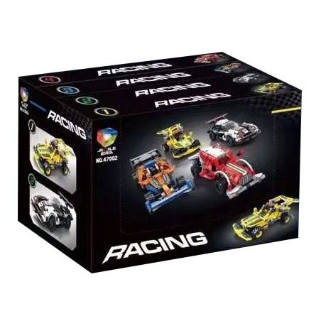 JIQILE 47002 non  XE ĐUA 4 LOẠI VÀNG TRẮNG CAM ĐỎ bộ đồ chơi xếp lắp ráp ghép mô hình  RACING Kỹ Thuật Công Nghệ Cao Mô Hình Phương Tiện 742 khối
