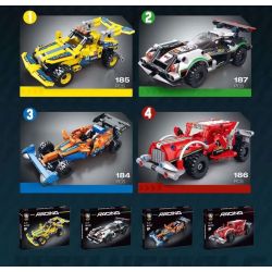 JIQILE 47002 non  XE ĐUA 4 LOẠI VÀNG TRẮNG CAM ĐỎ bộ đồ chơi xếp lắp ráp ghép mô hình  RACING Kỹ Thuật Công Nghệ Cao Mô Hình Phương Tiện 742 khối