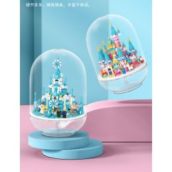 MOYU BLOCK MY92101 92101 non  VIÊN NANG LÂU ĐÀI BĂNG bộ đồ chơi xếp lắp ráp ghép mô hình Girl ICE CASTLE Con Gái 1610 khối