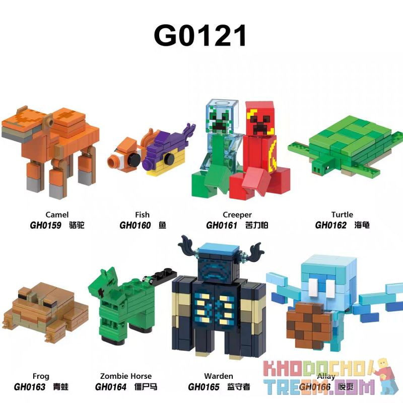 G BRAND G0121 0121 GH0159 0159 GH0160 0160 GH0161 0161 GH0162 0162 GH0163 0163 GH0164 0164 GH0165 0165 GH0166 0166 non  MÔ HÌNH NHỎ MINECRAFT 8 KIỂU bộ đồ chơi xếp lắp ráp ghép mô hình Game Xây Dựng