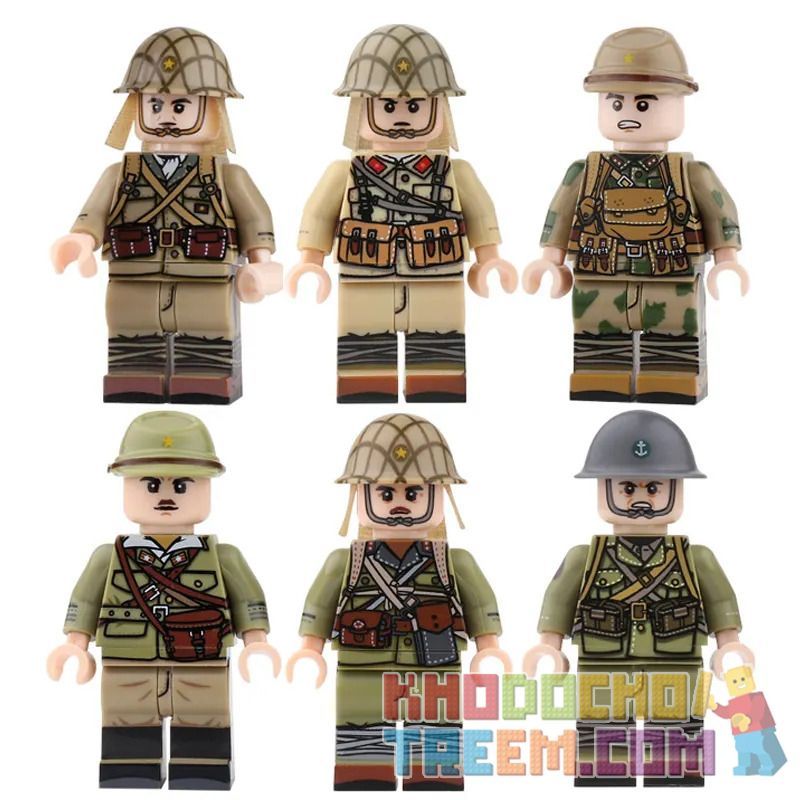 UNKNOWN RJ5 RJ4 RJ3 RJ2 RJ1 RJ6 non  6 LOẠI NHÂN VẬT NHỎ CỦA QUÂN ĐỘI NHẬT BẢN TRONG THẾ CHIẾN THỨ HAI bộ đồ chơi xếp lắp ráp ghép mô hình Military Army Quân Sự Bộ Đội
