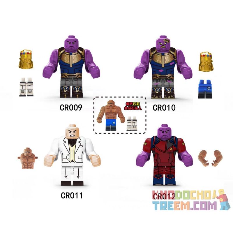 CR009 CR010 CR011 CR012 non  CÁC NHÂN VẬT NHỎ CỦA THANOS KINGPIN THING bộ đồ chơi xếp lắp ráp ghép mô hình Super Heroes Siêu Nhân Anh Hùng