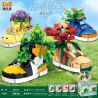 YONGLEXING 88042 non  NGÔN NGỮ NGỌT NGÀO CỦA CÁC LOÀI HOA 4 CHẬU CÂY GIÀY THỜI THƯỢNG NƯỚC MẮT ĐÔI TÌNH NHÂN LOA KÈN PHƯỢNG TRẮNG VÀ CHÂN GẤU bộ đồ chơi xếp lắp ráp ghép mô hình