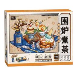 LOZ 1390 non  NẤU TRÀ BÊN BẾP LỬA BỘ TÌNH YÊU bộ đồ chơi xếp lắp ráp ghép mô hình 800 khối