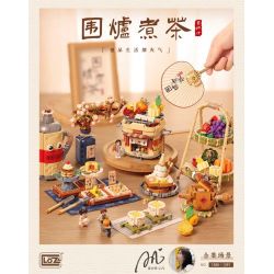 LOZ 1388 non  NẤU TRÀ BÊN BẾP LỬA CỔ ĐIỂN bộ đồ chơi xếp lắp ráp ghép mô hình 841 khối