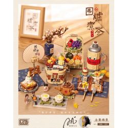 LOZ 1388 non  NẤU TRÀ BÊN BẾP LỬA CỔ ĐIỂN bộ đồ chơi xếp lắp ráp ghép mô hình 841 khối