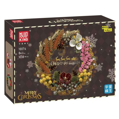 MouldKing 10074 Mould King 10074 non  VÒNG HOA KHÔ GIÁNG SINH bộ đồ chơi xếp lắp ráp ghép mô hình Creator CHRISTMAS DRIED FLOWER WREATH Sáng Tạo 1038 khối