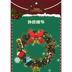 MouldKing 10073 Mould King 10073 non  VÒNG HOA BẠCH ĐÀN GIÁNG SINH bộ đồ chơi xếp lắp ráp ghép mô hình Creator CHRISTMAS EUCALYPTUS WREATH Sáng Tạo 1002 khối