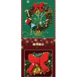 MouldKing 10073 Mould King 10073 non  VÒNG HOA BẠCH ĐÀN GIÁNG SINH bộ đồ chơi xếp lắp ráp ghép mô hình Creator CHRISTMAS EUCALYPTUS WREATH Sáng Tạo 1002 khối