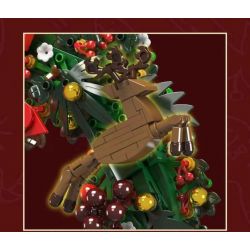MouldKing 10073 Mould King 10073 non  VÒNG HOA BẠCH ĐÀN GIÁNG SINH bộ đồ chơi xếp lắp ráp ghép mô hình Creator CHRISTMAS EUCALYPTUS WREATH Sáng Tạo 1002 khối