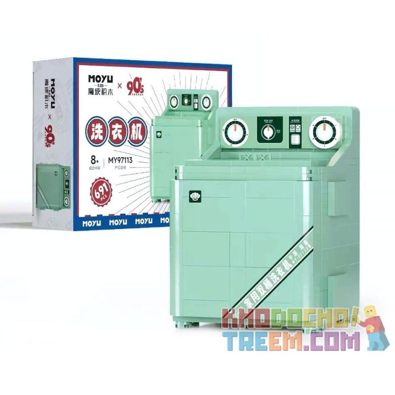 MOYU BLOCK MY97113 97113 non  THIẾT BỊ CỔ ĐIỂN MÁY GIẶT bộ đồ chơi xếp lắp ráp ghép mô hình 691 khối