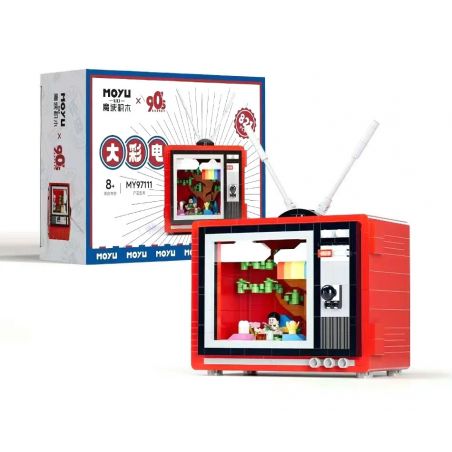 MOYU BLOCK MY97111 97111 non  THIẾT BỊ CỔ ĐIỂN TV MÀU LỚN bộ đồ chơi xếp lắp ráp ghép mô hình 821 khối