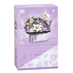 LOZ 1952 non  HỘP QUÀ BÓ HOA CẦM TAY MÀU TÍM SƯƠNG MÙ bộ đồ chơi xếp lắp ráp ghép mô hình Creator SPECIALLY LOVE Sáng Tạo 1179 khối