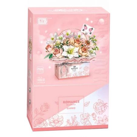 LOZ 1951 non  HỘP QUÀ BÓ HOA CẦM TAY MÀU HỒNG GIAO HƯỞNG bộ đồ chơi xếp lắp ráp ghép mô hình Creator SPECIALLY LOVE Sáng Tạo 1212 khối