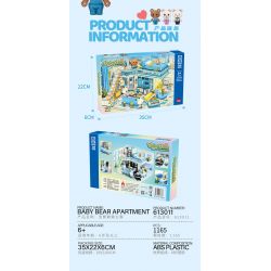 ZHEGAO 613011 non  CHUNG CƯ BẢO HÙNG LAI bộ đồ chơi xếp lắp ráp ghép mô hình BABY BEAR APARTMENT 1165 khối