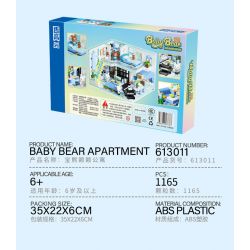 ZHEGAO 613011 non  CHUNG CƯ BẢO HÙNG LAI bộ đồ chơi xếp lắp ráp ghép mô hình BABY BEAR APARTMENT 1165 khối