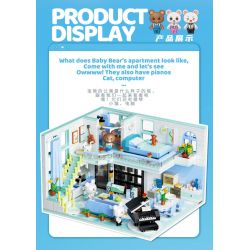 ZHEGAO 613011 non  CHUNG CƯ BẢO HÙNG LAI bộ đồ chơi xếp lắp ráp ghép mô hình BABY BEAR APARTMENT 1165 khối