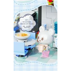 ZHEGAO 613011 non  CHUNG CƯ BẢO HÙNG LAI bộ đồ chơi xếp lắp ráp ghép mô hình BABY BEAR APARTMENT 1165 khối