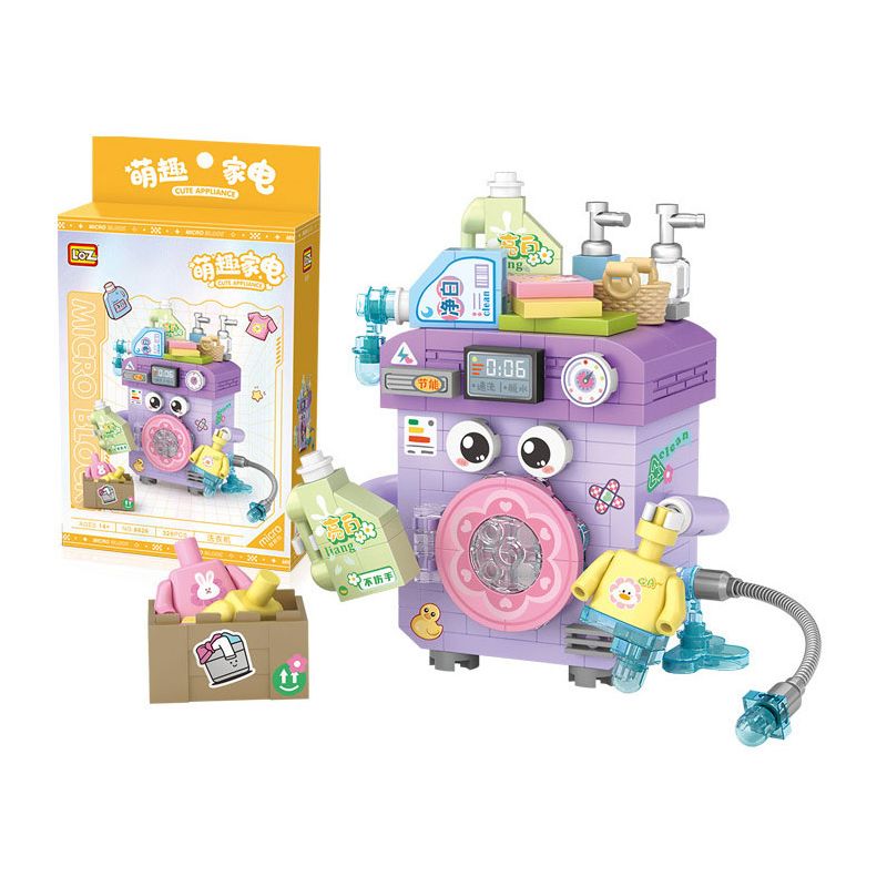 LOZ 8826 non  ĐỒ GIA DỤNG DỄ THƯƠNG MÁY GIẶT bộ đồ chơi xếp lắp ráp ghép mô hình CUTE APPLIANCE 320 khối