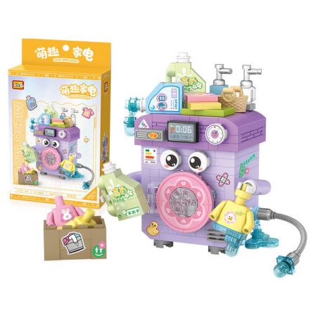 LOZ 8826 non  ĐỒ GIA DỤNG DỄ THƯƠNG MÁY GIẶT bộ đồ chơi xếp lắp ráp ghép mô hình CUTE APPLIANCE 320 khối