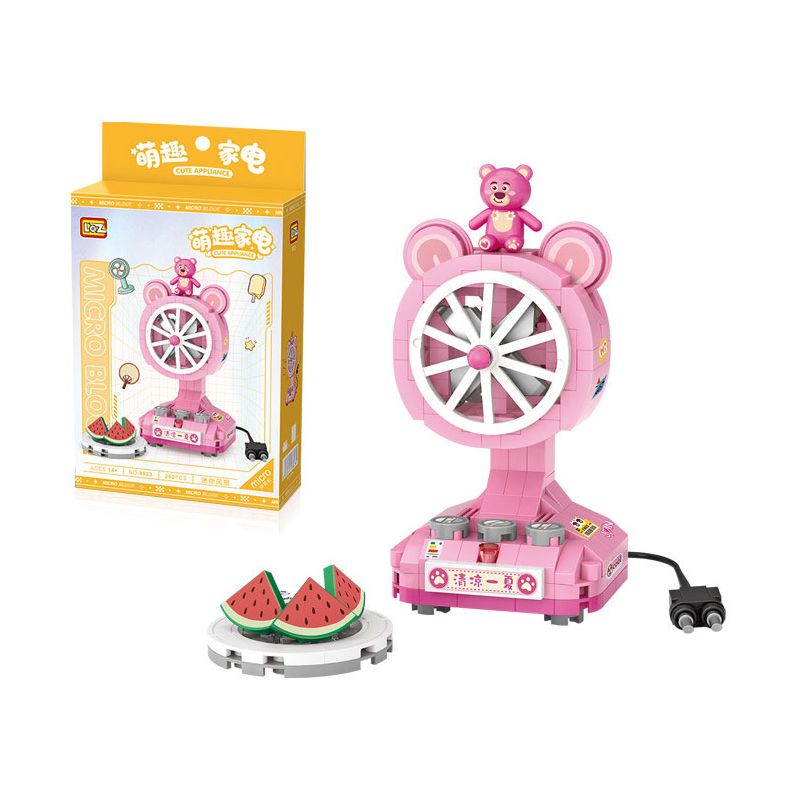 LOZ 8823 non  ĐỒ GIA DỤNG DỄ THƯƠNG QUẠT MINI bộ đồ chơi xếp lắp ráp ghép mô hình CUTE APPLIANCE 260 khối